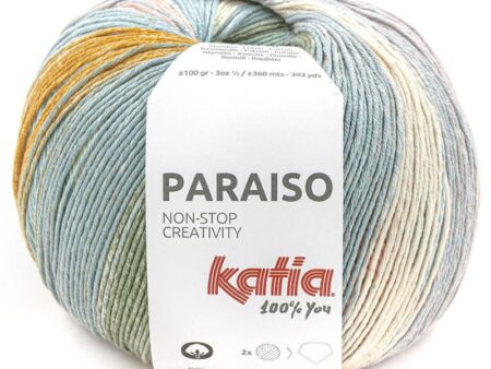 Bol wol van het merk Katia Paraiso in de kleur Verdes/auga/rosa